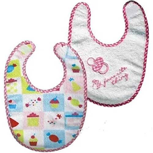 Set Baby Bavaglino Cotone Piso 2 pezzi Tartan Bambina Accessori Infanzia Neonata Prezzo Scontato