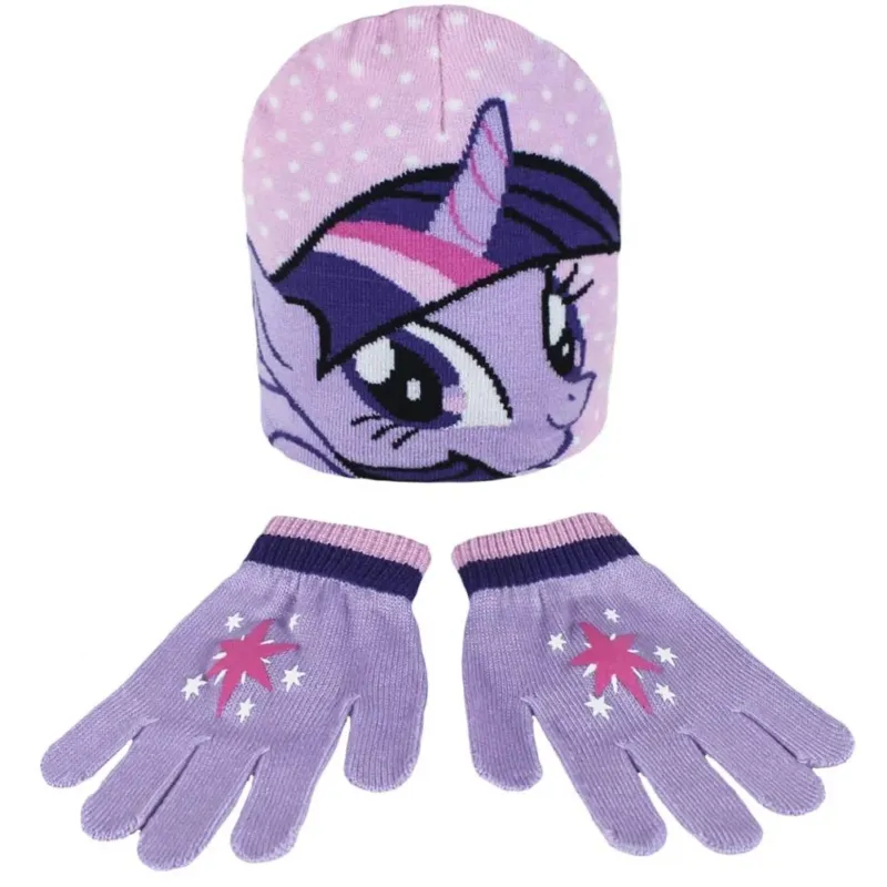 Prezzo Ridotto SET CAPPELLO E GUANTI MY LITTLE PONY BAMBINA TAGLIA UNICA IN CALDO TESSUTO LILLA
