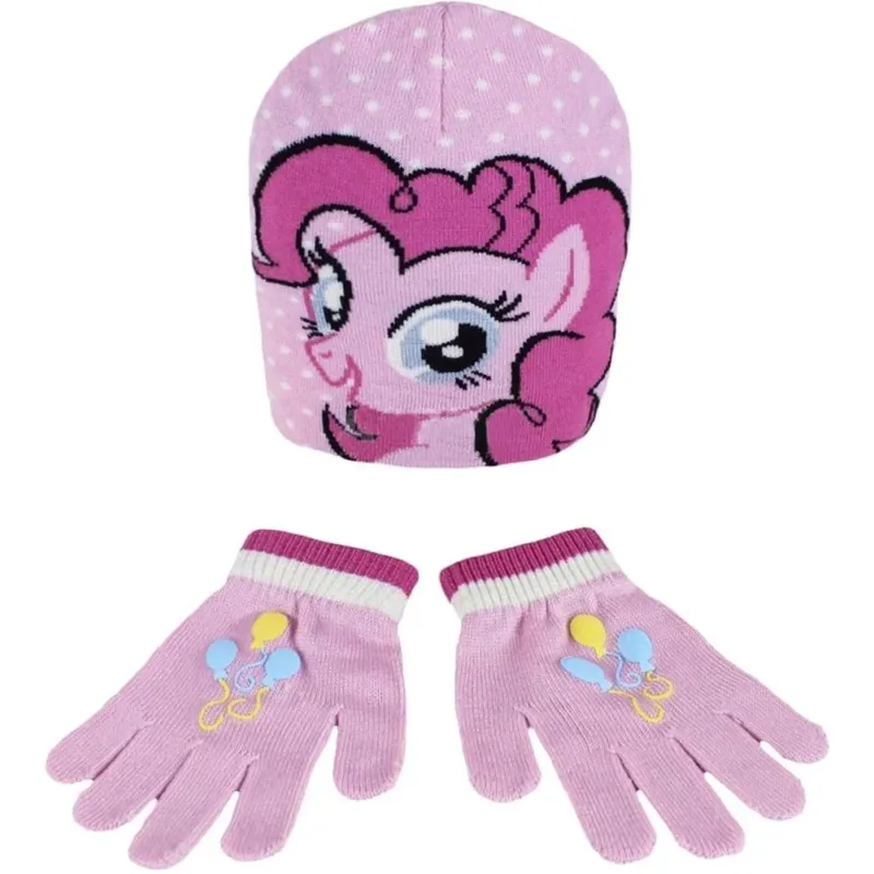 Set Cappello E Guanti My Little Pony Bambina Taglia Unica In Caldo Tessuto Rosa Occasione