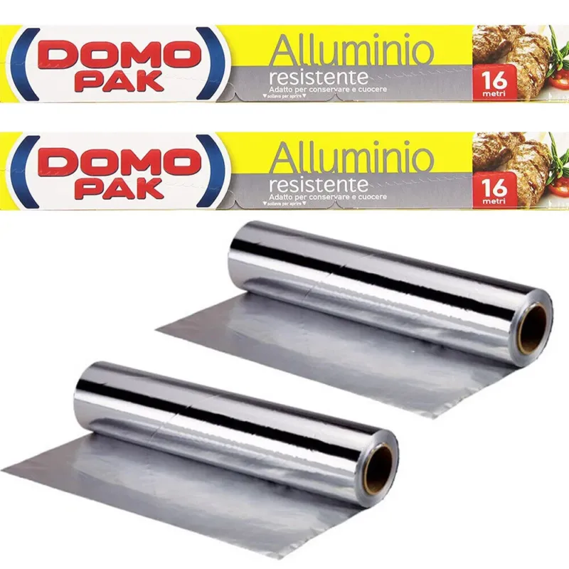 Set 2 Dompak Alluminio 16mt Promo Pack 2 Rotoli Conservazione Cottura Alimenti Prezzo Scontato