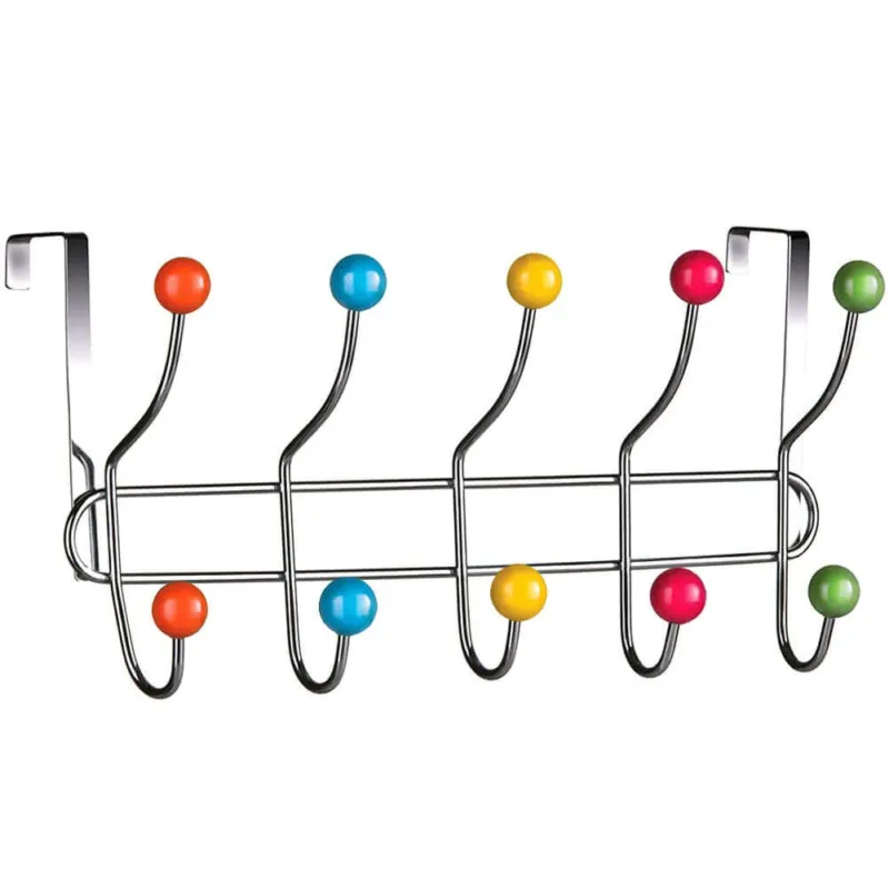 Appendiabiti da Porta con 10 Ganci e Pomelli Multicolore Gancio Dietro porta Nuova Collezione