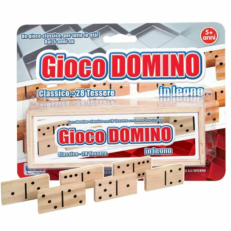 Saldi Gioco Di Societa‘ Da Tavolo Domino Confezione E 28 Tessere In Legno Bambini