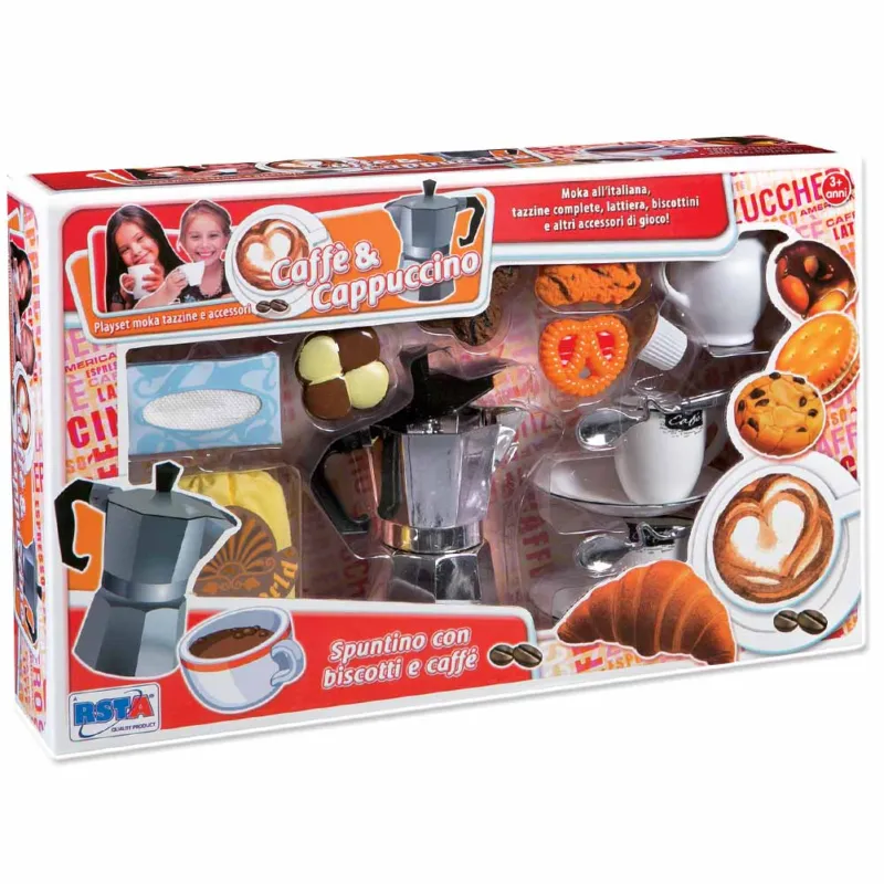 Playset Caffe E Cappuccino Con Moka Tazzine Biscotti E Accessori Per Bambini Più Venduto