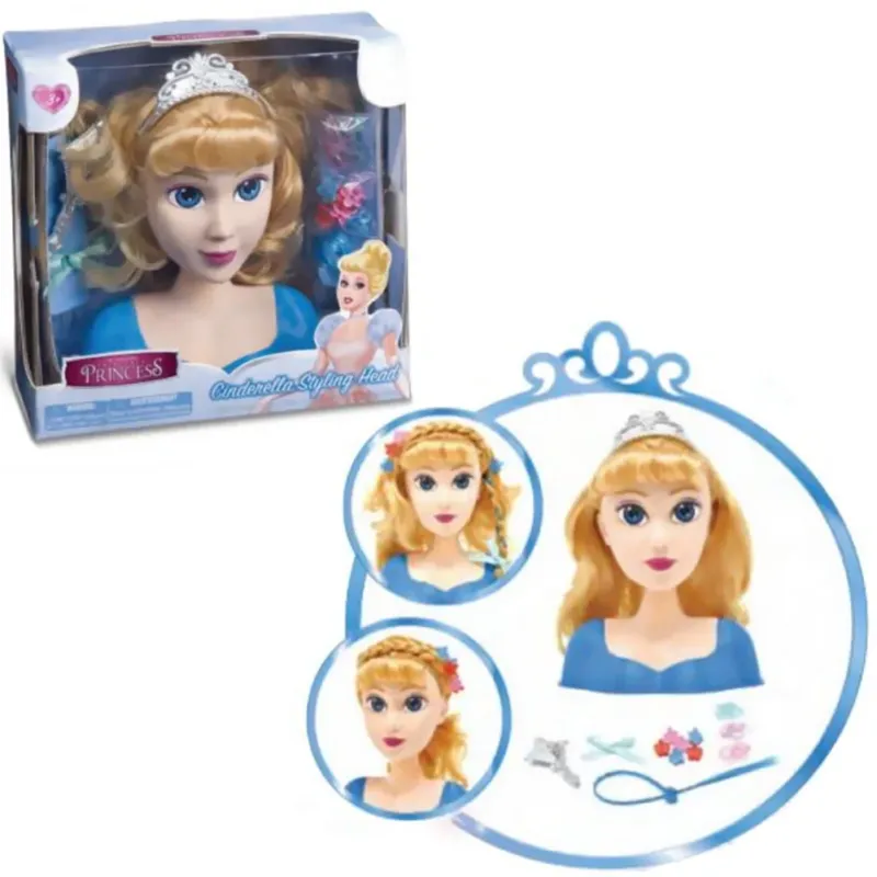 Bambola Princess Cenerentola Testa Da Acconciare Con Accessori Grandi Giochi Prezzo Ridotto