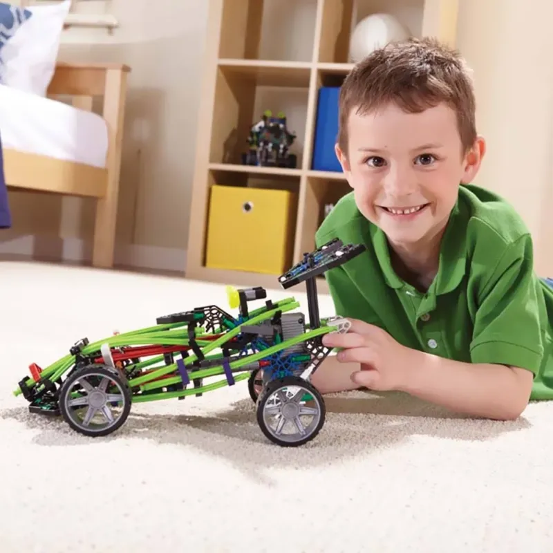 COSTRUZIONI K NEX IMAGINE REVVIN TURBO RACER CON MOTORE 370 PZ GRANDI GIOCHI 7+ Reso Gratuito