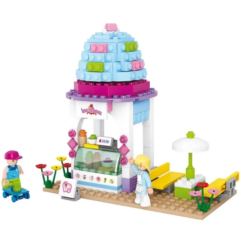Costruzioni 205 Pezzi Blokki Girl Chiosco Gelati Grandi Giochi Con Personaggi Miglior Prezzo