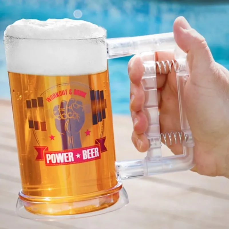 Boccale Birra In Plastica Beer Power Con Hand Grip Nel Manico Portata 750ml 15cm Bestseller