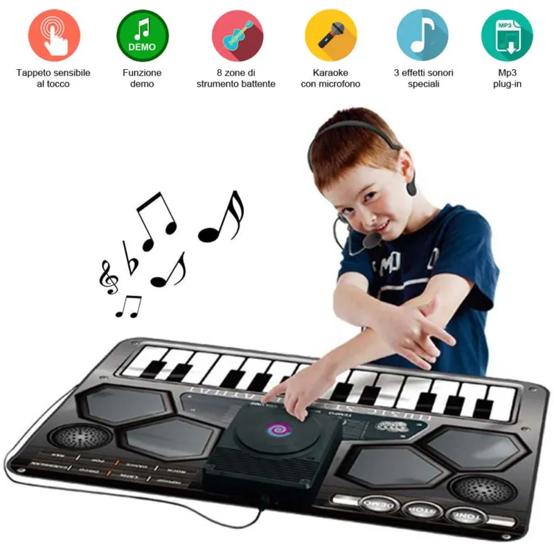 Compra Adesso Tappeto Musicale Dj Music Style Da Tavolo Karaoke Con Microfono E Registratore
