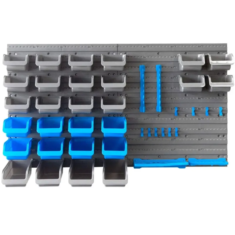 Solo Oggi Pannello Parete Porta Utensili 43pz Da Lavoro Con Vaschette E Ganci In Plastica
