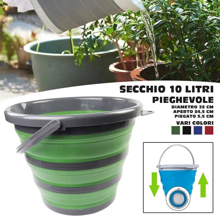Direttamente Dal Produttore Secchio Pieghevole Salvaspazio 10lt Tondo Per Casa Giardino Auto Dunlop