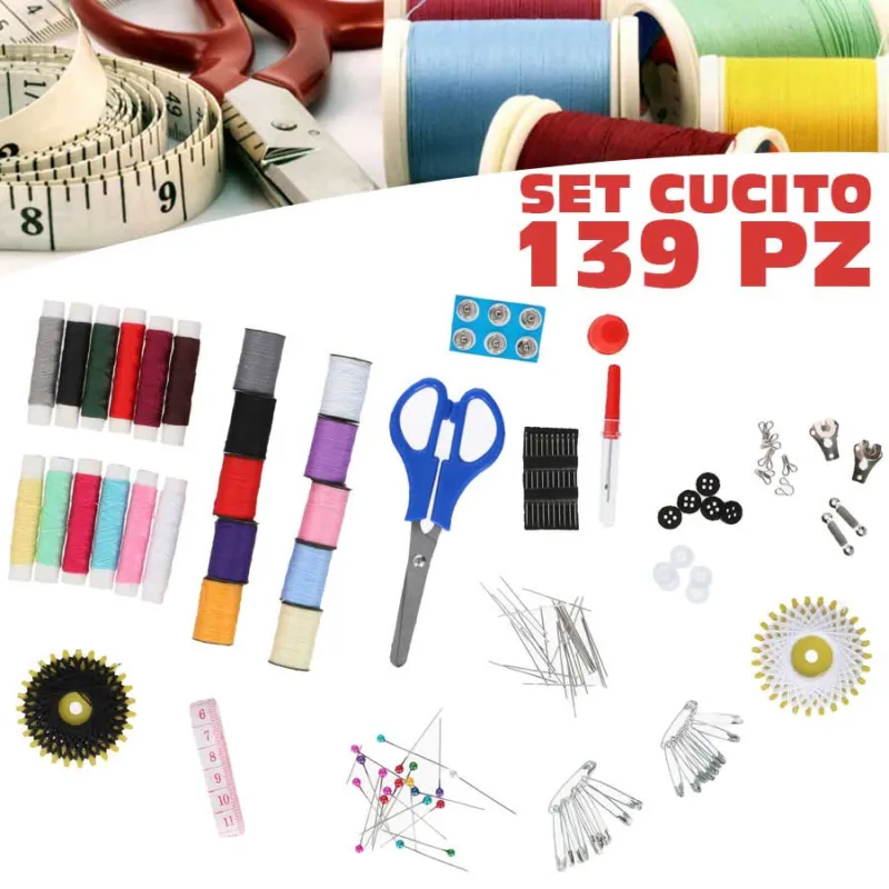 Esclusivo Set Per Cucito 139pz Accessori Sartoria Set Da Viaggio Kit Emergenza Per Cucire