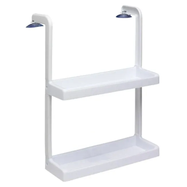 Doppia Mensola A Ventosa Scaffale Organizer Da Cucina Porta Oggetti Bianco Prezzo Ridotto