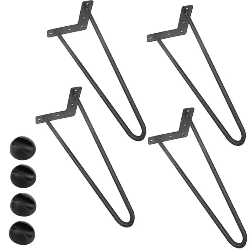4x Gambe Piedi Tavolo Tavolino Panca Sedia 45cm Metallo Design Moderno Grigio Bestseller
