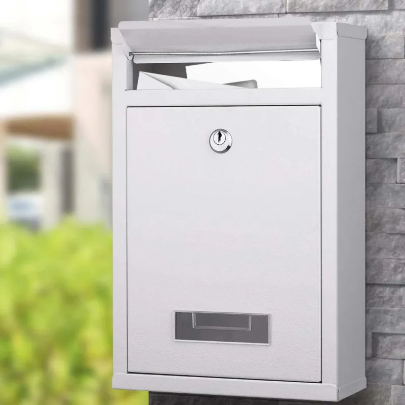 Compra Adesso Cassetta Postale Parete in Acciaio Buca Lettere Posta Esterno con Chiave Bianco