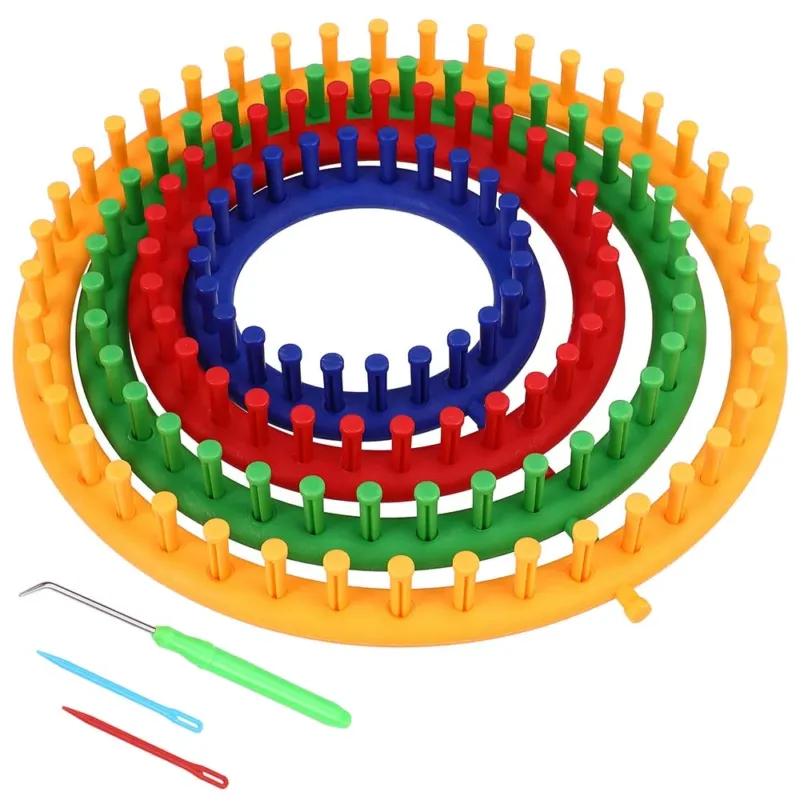 Set Telaio Maglia Uncinetti Circolare 4pz Accessori Ferri Ago Unicnetto Cappelli Offerta Lampo