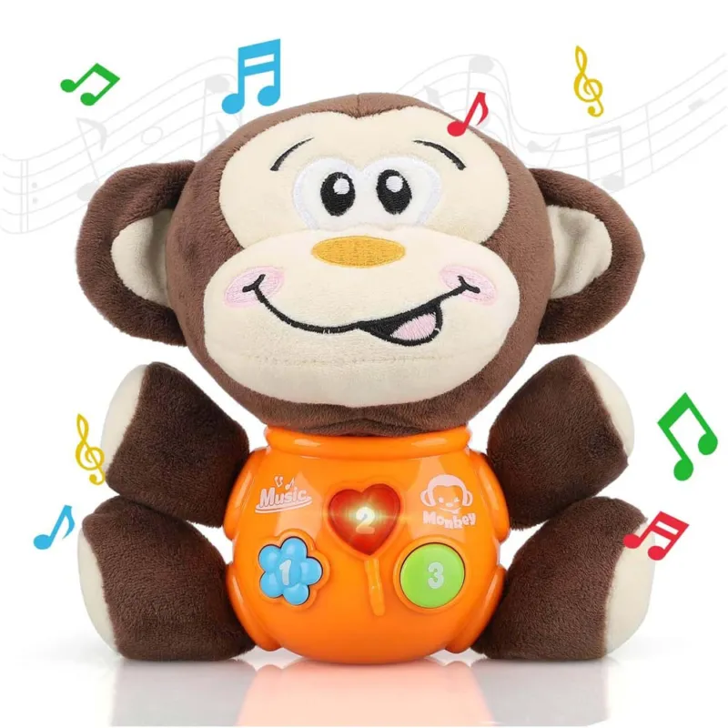 Offerta Lampo Peluche Scimmietta Giocattolo Prima Infanzia Bambino Neonato con Luci Suoni