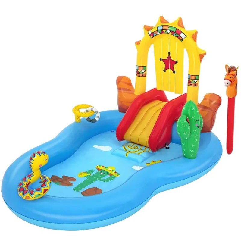 Piscina Gonfiabile Playcenter Selvaggio West Bambini 264x188 con Scivolo Doccia Subito Disponibile