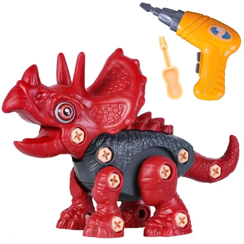 Spedizione Espresso Dinosauro Triceratopo da Montare Giocattolo Bambini Costruzioni con Avvitatore
