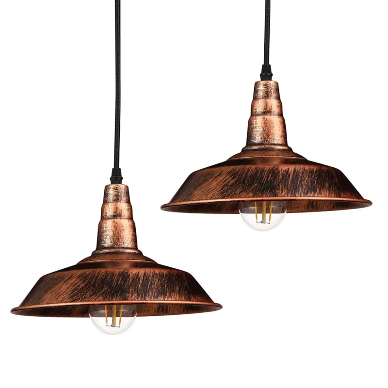 Prezzo Scontato Coppia Lampadari Sospensione Moderno Design Industriale Lampada Metallo Bronzo