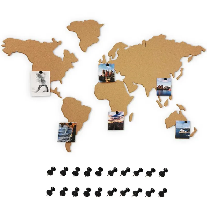 Novità Bacheca Puzzle Mappamondo Globo 150 cm in Sughero Adesivo da Parete con Puntine