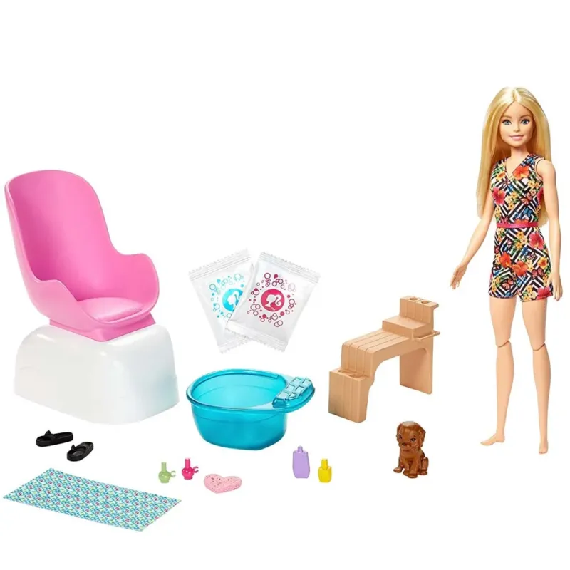Ultima Occasione Barbie Manicure Pediure Spa Bambola con Cucciolo e Accessori Giocattolo Bambini