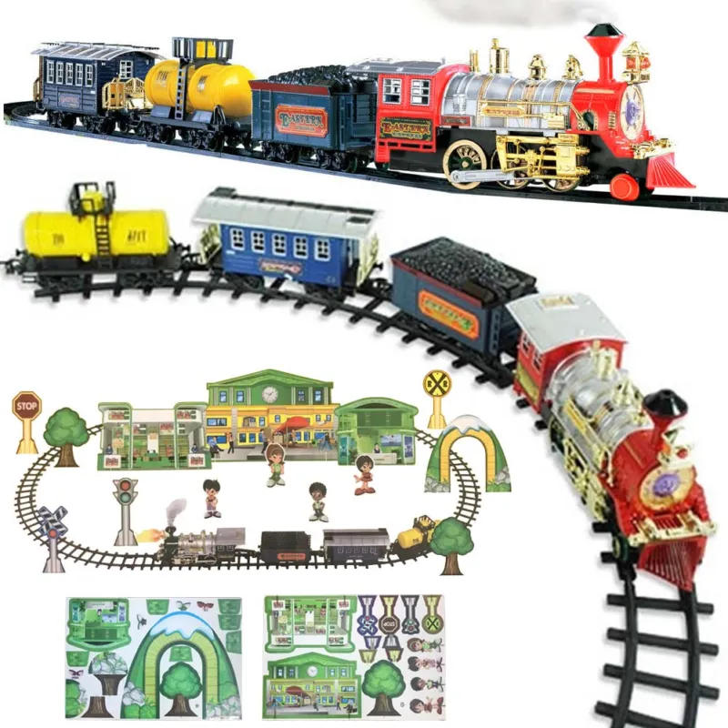 Spedizione Espresso Trenino Natalizio Sotto Albero Treno Elettrico Luci Suoni e Fumo + Puzzle Citta