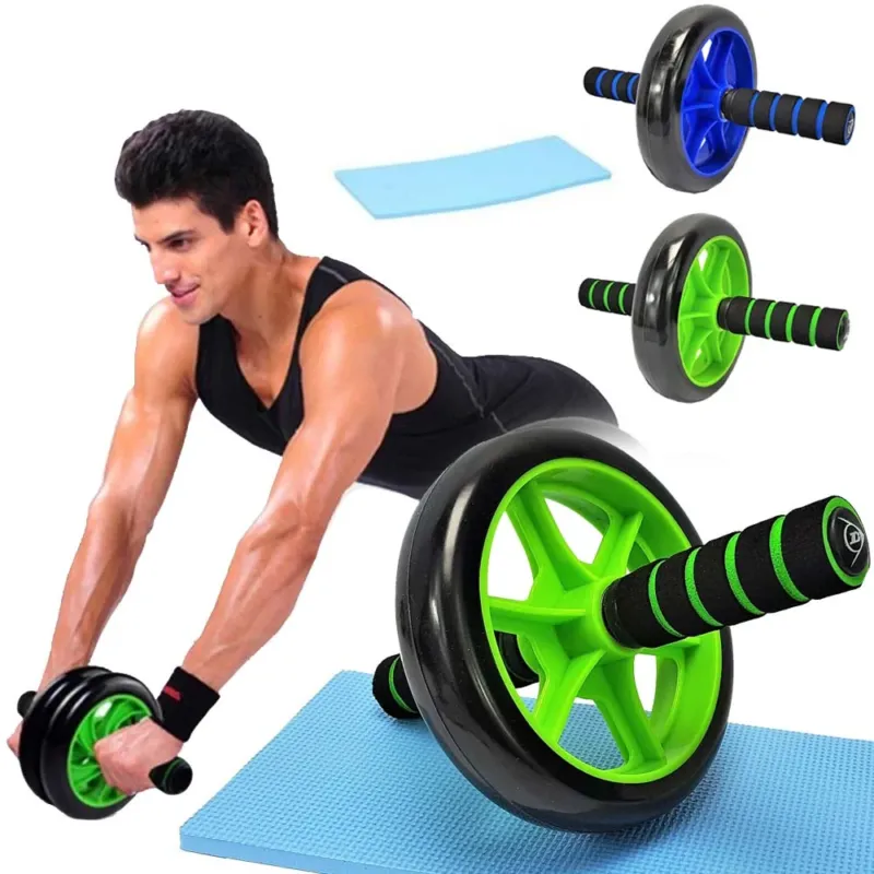 Rullo Addominali Esercizi Allenamento Fitness Palestra con Tappetino 2 Colori Nuova Collezione