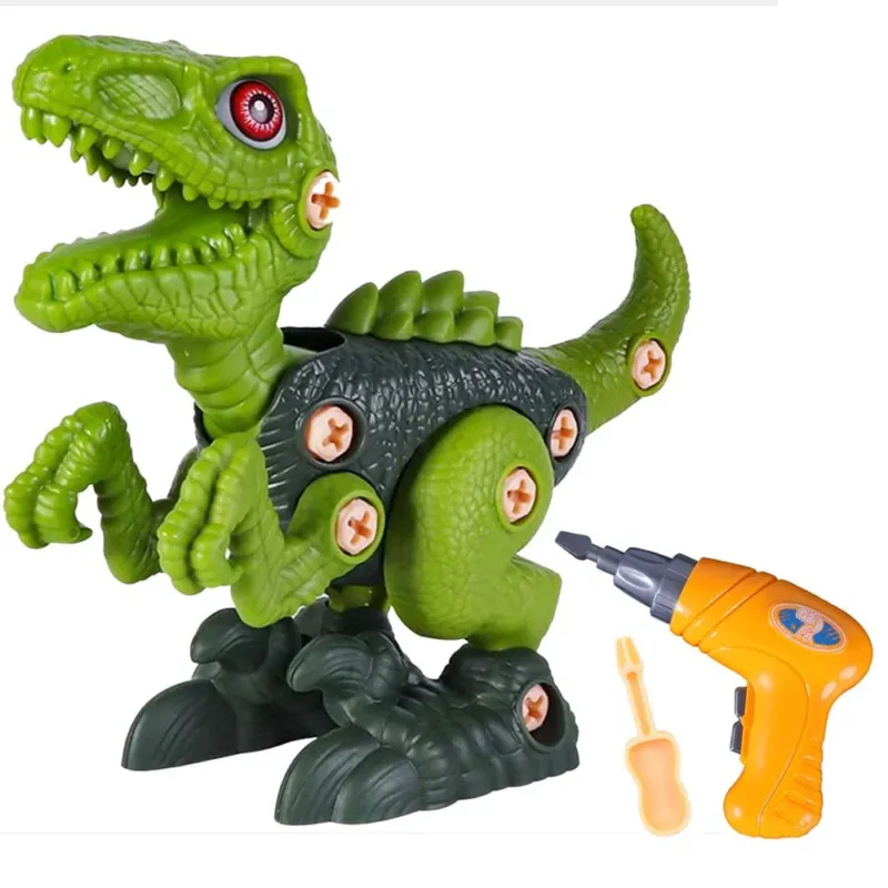 Dinosauro Velociraptor da Montare Giocattolo Bambini Costruzioni con Avvitatore Professionale