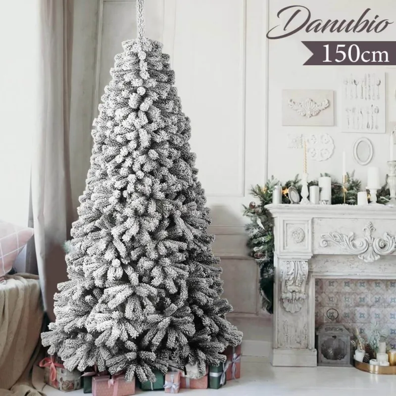Solo Oggi Albero Di Natale Innevato Danubio 150cm 726 Rami Super Folto Effetto Neve Reale