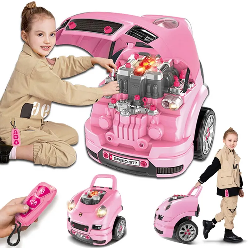 Macchina Elettrica da Costruire Giocattolo Bambini Luci Suoni Accessori Rosa Scelto Dai Clienti