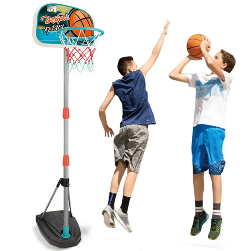 Basket Canestro Piantana Giocattolo Bambini Regolabile con Pallone e Gonfiatore Occasione