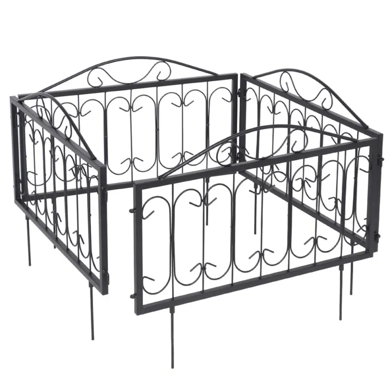 Esclusivo Bordatura Recinzione Giardino Bordo Aiuole Recinto in Metallo 225x34cm Nero
