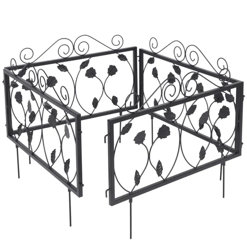 Bordatura Recinzione Giardino Bordo Aiuole Recinto in Metallo 225x34cm Nero Offerta Lampo