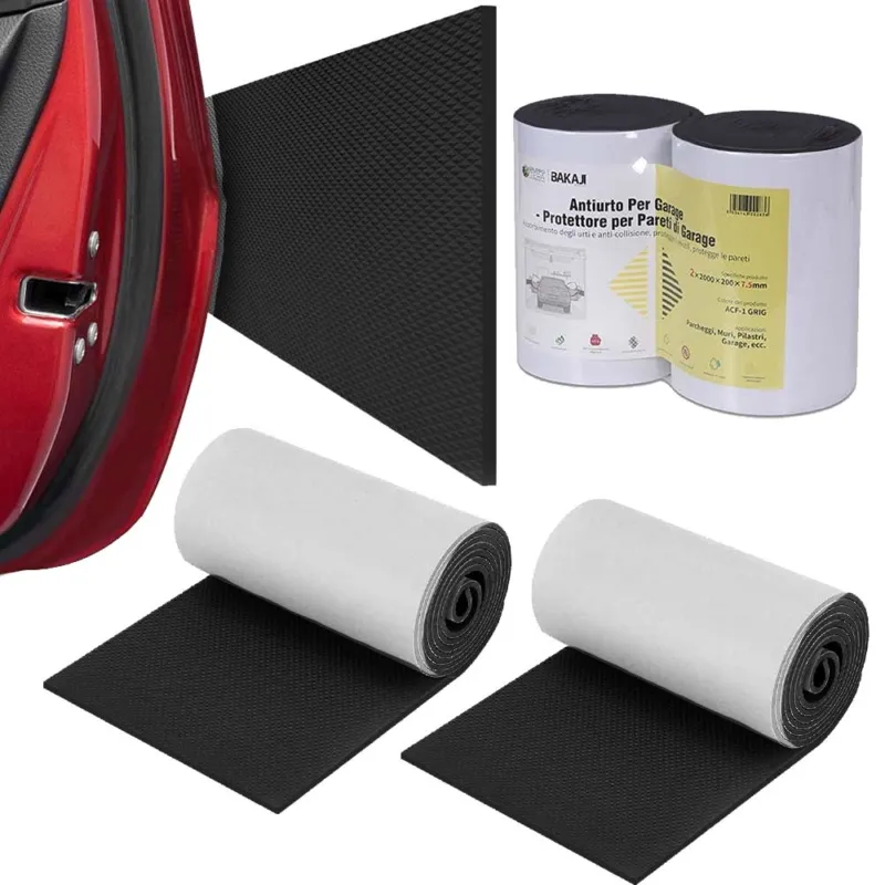 Soddisfatti O Rimborsati Set 2 Rotoli Adesivi Antiurto Garage Protezione Portiere Auto 200x20cm Nero