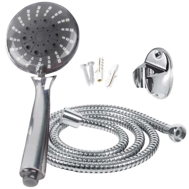 Set Soffione Doccia 3 Getti + Laccio tubo 150cm + Supporto Doccetta Parete Bagno Più Venduto