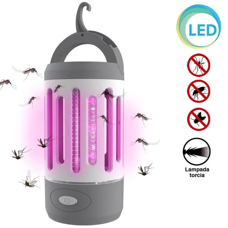 Zanzariera Elettrica Torcia LED da Campeggio Anti Zanzare Potenza 4Watt Esterno Pagamento Sicuro