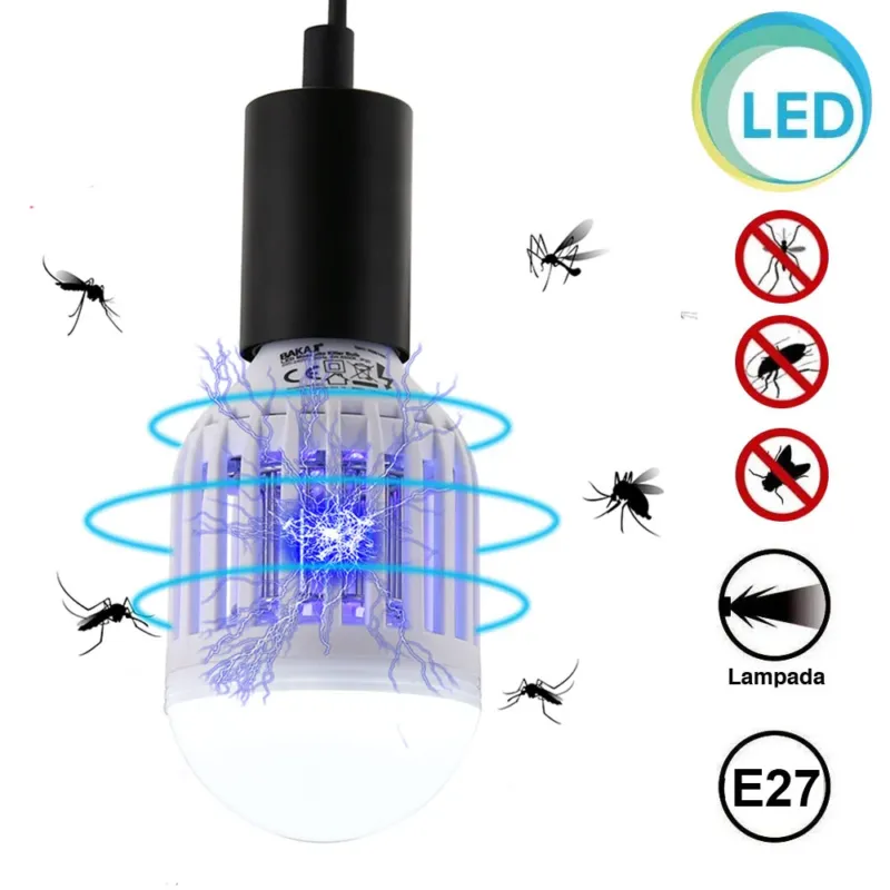 Zanzariera Elettrica Lampadina Lampada LED E27 Anti Zanzare Casa Campeggio Must-Have