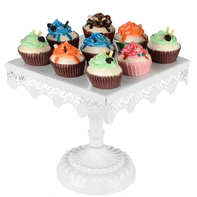 Offerta Speciale Alzata Alzatina Porta Torta in Metallo 24cm Vassoio Dolci Cupcake Muffin Quadrat