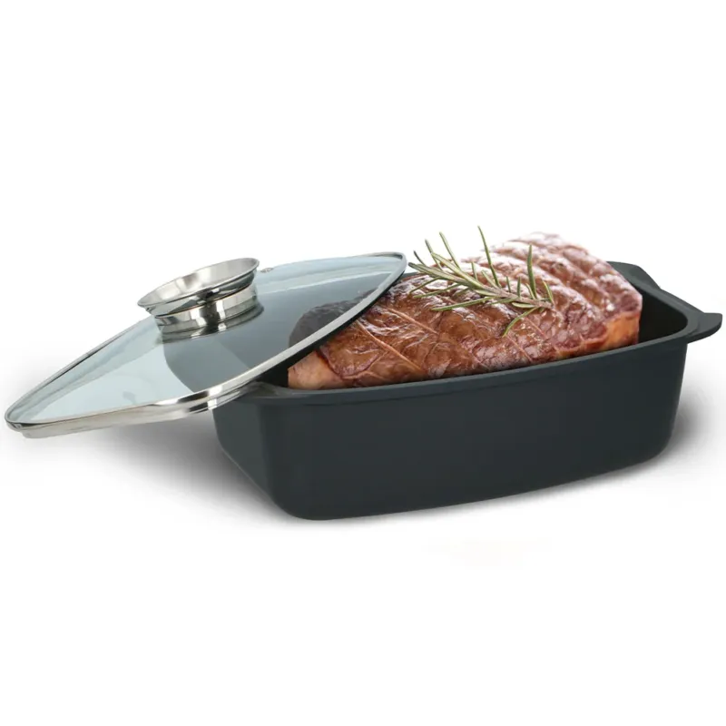 Offerta Del Giorno Rostiera Padella in Alluminio Casseruola con Coperchio e Sistema Aromatizzante