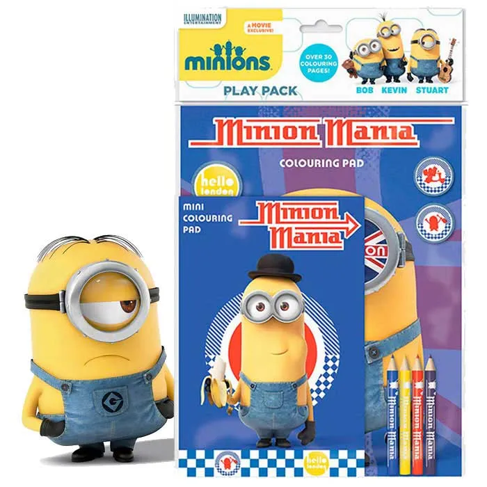 Minions Play Pack Set Immagini da Colorare e 4 Matite Incluse Cattivissimo Me Subito Disponibile