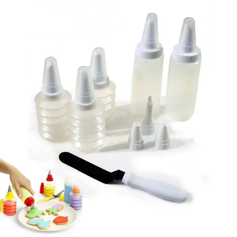 Compra Adesso Kit Decorazioni Per Dolci 5 Flaconi 5 Bebbucci 1 Spatola per Torte e Biscotti