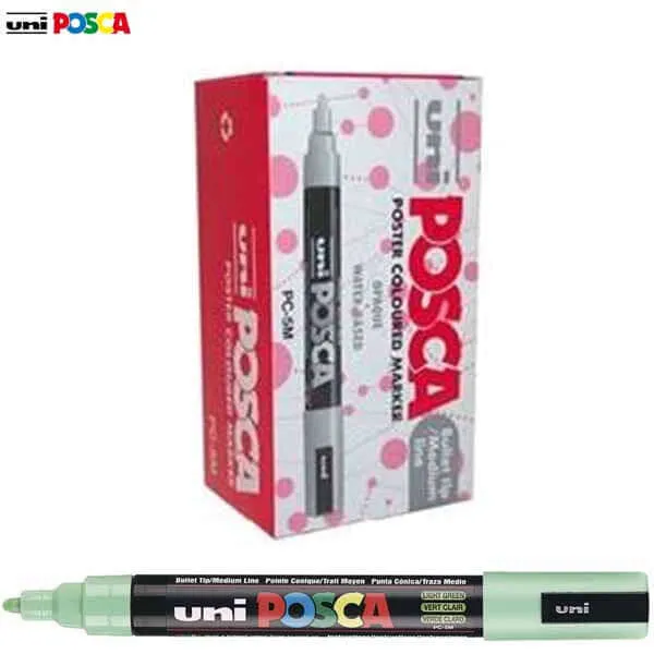 12 Pennarelli Uni Posca PC 5M Verde Chiaro Punta Media 1,8 - 2,5 Mm Marker Offerta Limitata