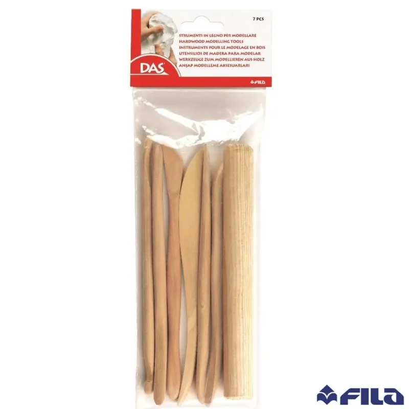 Compra Oggi Stesso Das Strumenti In Legno Per Modellare Confezione 7 Pezzi Spatola Miretta