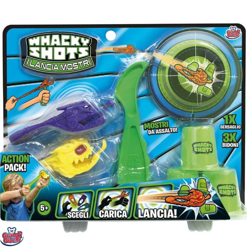 Economico Wacky Shots Il Lancia Mostri Action Pack con Bidoni Fionda Bersaglio Mostro