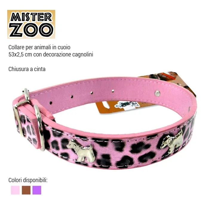 Nuovo Arrivo Collare Per Cani Cuccioli Cane Animali In Cuoio 53 cm Vari Colori Con Cagnolini