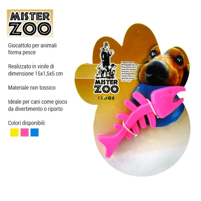 Quantità Limitata Giocattolo per Cani Animali Pet Forma Pesce In Vinile 15x1,5x5 cm Vari Colori