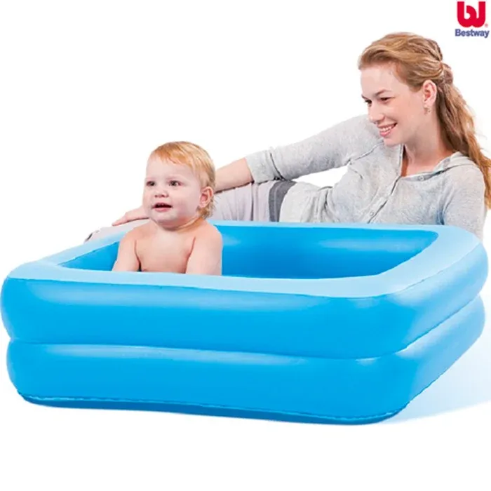 Consegna Rapida Piscina Bagnetto Gonfiabile Bambini Neonati Infanzia Baby Blu Fucsia 86x86x25cm