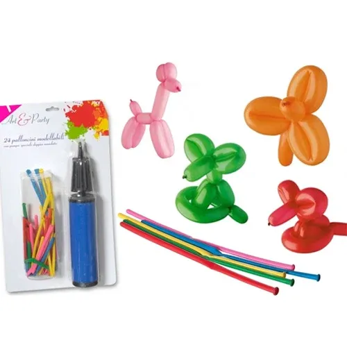 Confezione Palloncini Modellabili 100 cm Colori Assortiti 24 Pezzi con Pompa Compra Online