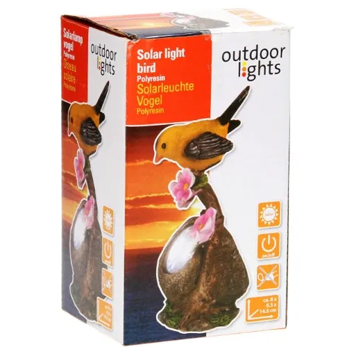 Subito Disponibile Lampada da Giardino a forma di Uccello a Energia Solare Modelli Assortiti 8x7x15