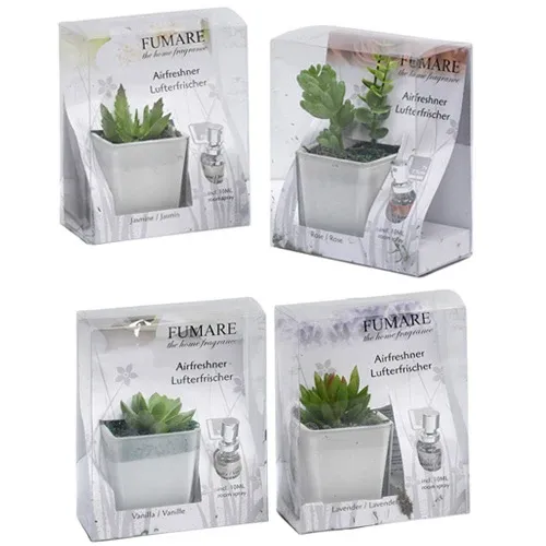 Piantina Artificiale Profumata Diffusore Aromi 7 x 7,5 cm + Aroma Spray 10 ml Economico